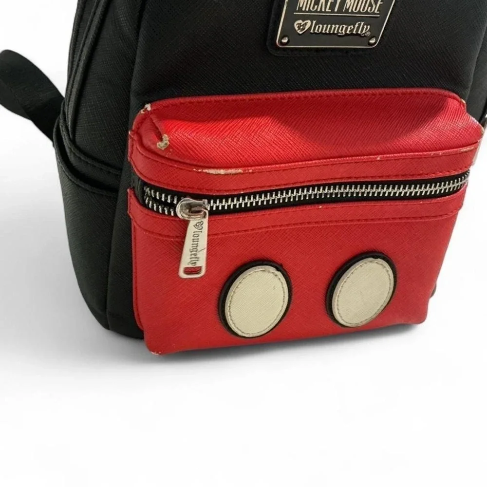 Loungefly‎ Mickey Mouse Backpack Kids Mini Black Red 3D Ears Disney